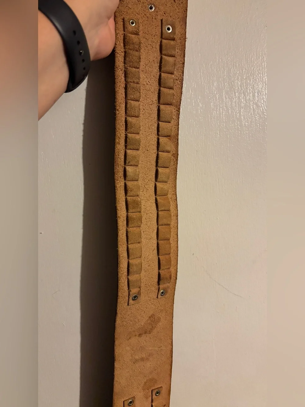leather cartridge belt, specifically designed with individual loops